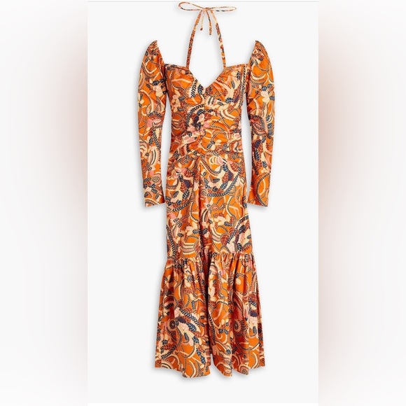 A.L.C Paisley Print Cotton Long Dress Size 2 - Picture 3 of 14